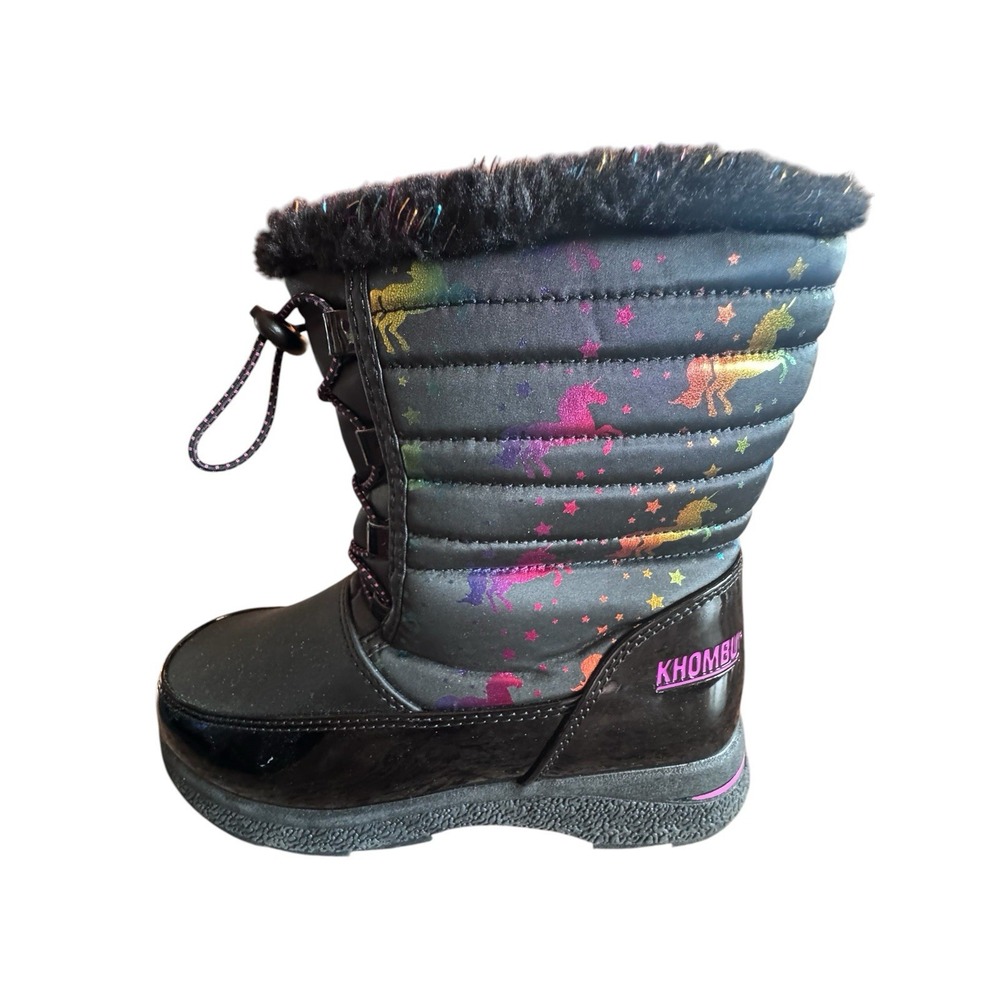 NWT Khombu Hayley Waterproof Girl's Sz 4 Snow Boots Unicorns Stars Thermolite